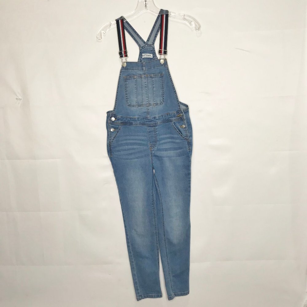 Wallflower Girls / Juniors Overalls Medium 10/12 Denim Suspender Straight Jeans